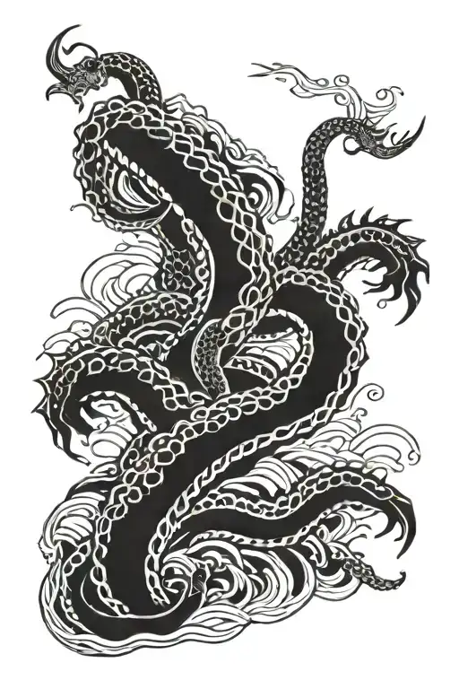 Traditional Japanese Sleeve Tattoo With A Kraken Emerging