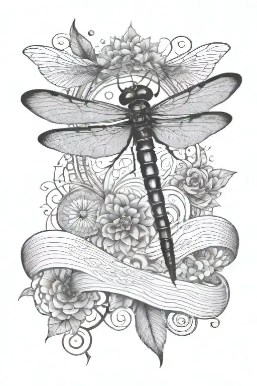 Dragonfly Surrounded By A Mandala Design