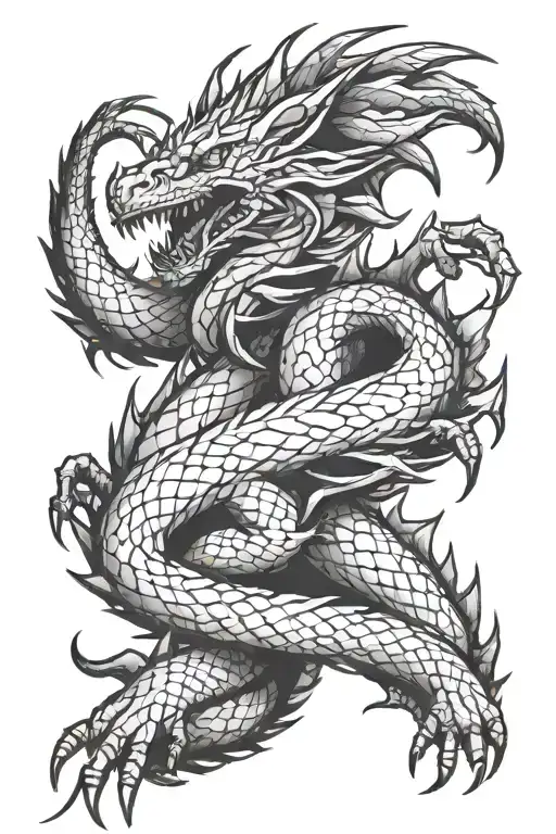 Sketch For A Tattoo Of A Dragon From The Video Game Elden Ring