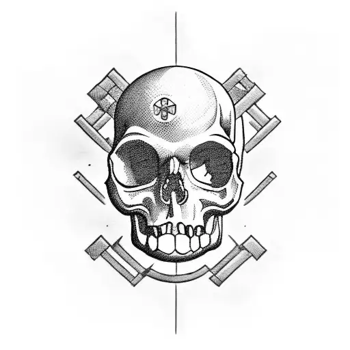 A Barbell With A Skull And Crossbones Design