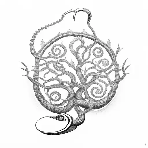 Serpent Tree Of Life And Apple