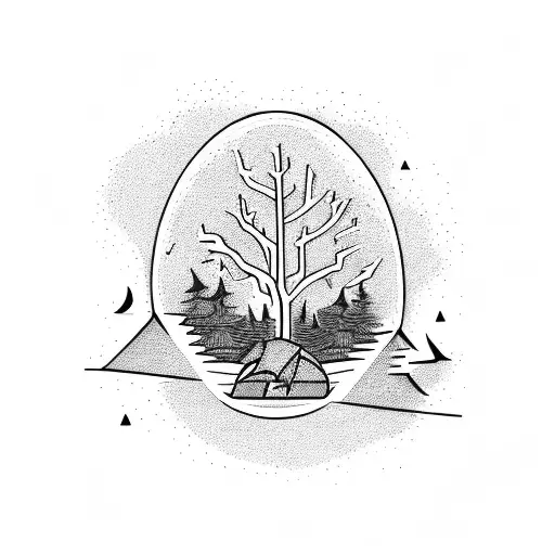 Campfire With A Tree