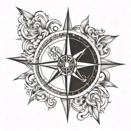 A Compass Rose Intertwined With A Heart Symbolizing Love For Your Father