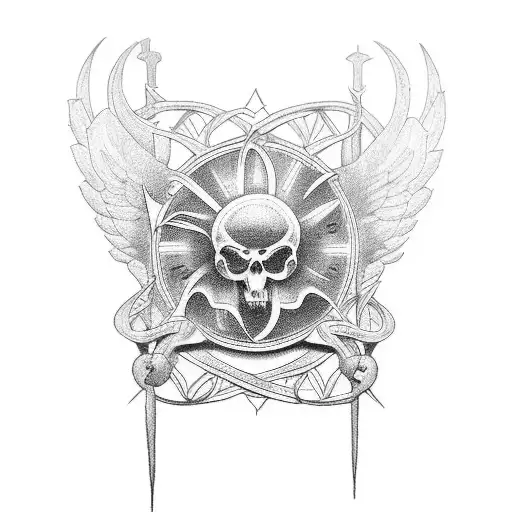 God Catholic Blackwork Totaly Arm