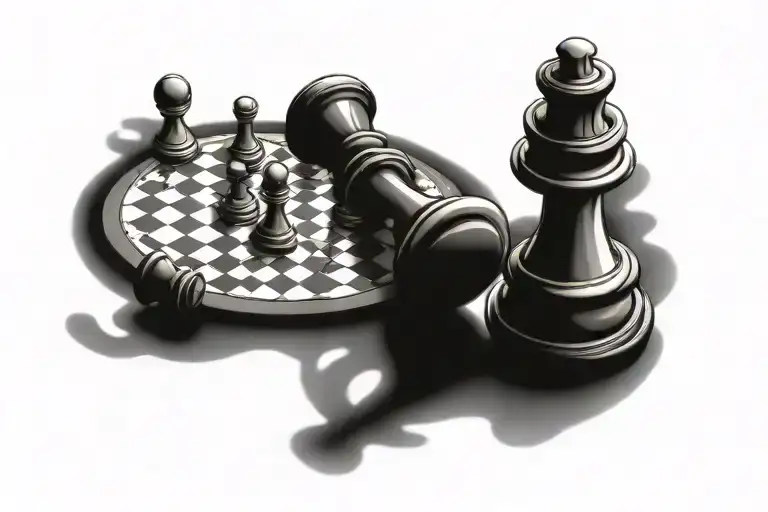 Chess Pawn With Shadow Of King Chess Piece