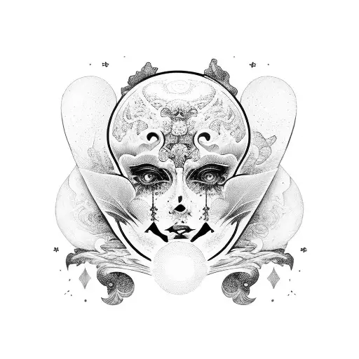 A Psychedelic Mushroom Merging With An Angelic Figure