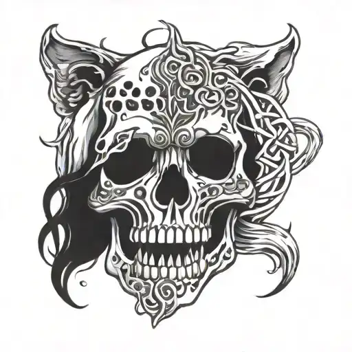 Panthera Skull Surrounded