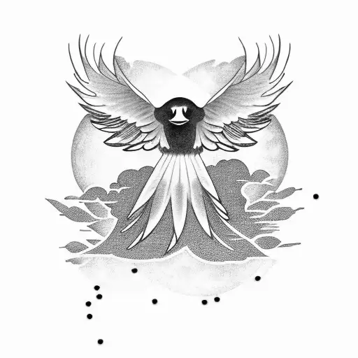 Sinister Crow With A Moon Behind It