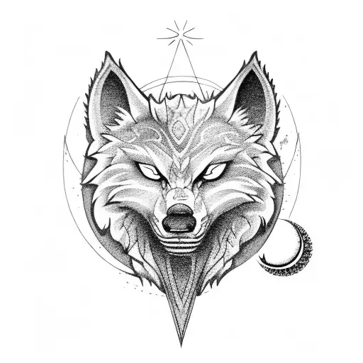 Skoll And Hati With Sun And Moon