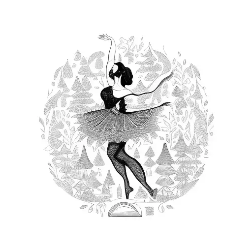 A Graceful Dancer Surrounded By A Forest Of Enchanted Books