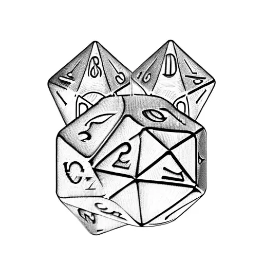 D&d Dice Set With Arrow