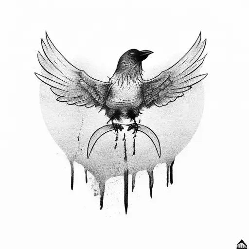 Crow Holding A Katana For My Back