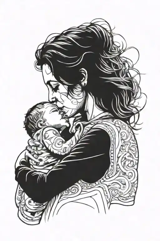 A Mother Holding Her Son