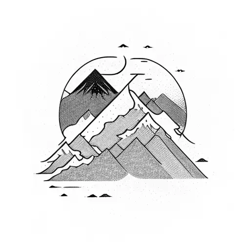 A Majestic Mountain Range With A Vintage Airplane Soaring Through The Sky