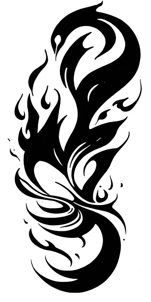 Abstract Flame W Stripes