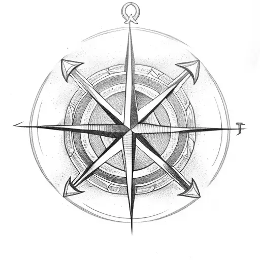 Anchor Connects To Compass By The Chain