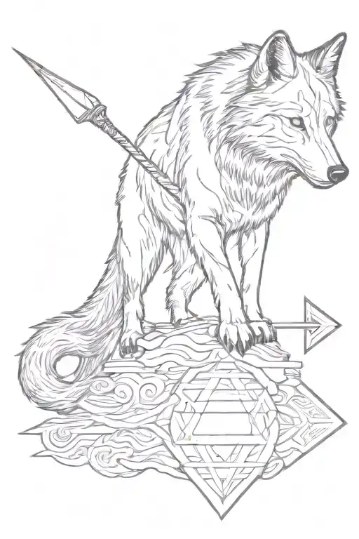 Wolf Walking On A Arrow