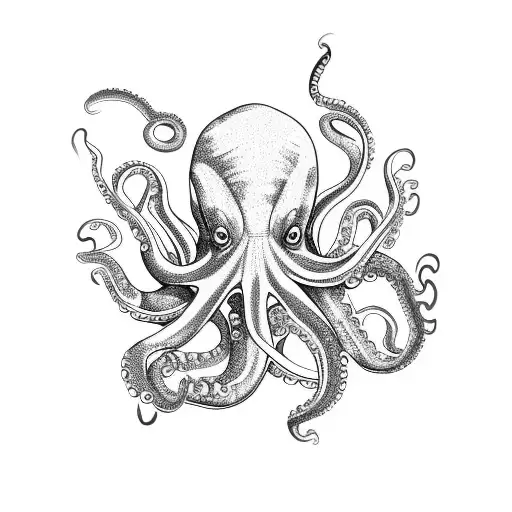 An Octopus Swimming In A Sea Of Flowers