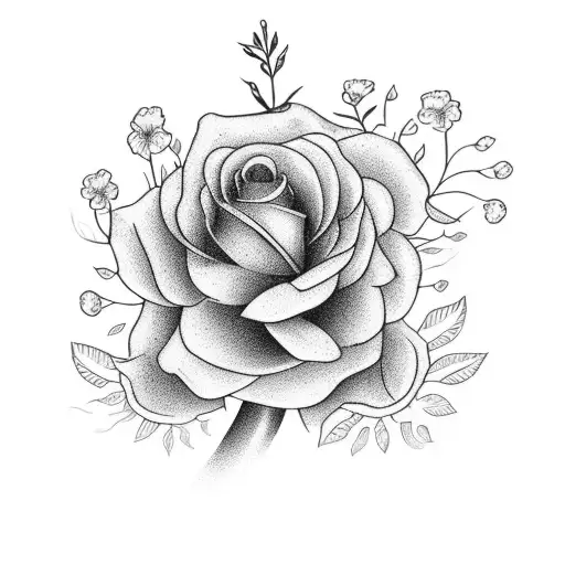 A Delicate Bouquet Of Flowers Emerging From A Blackout Background