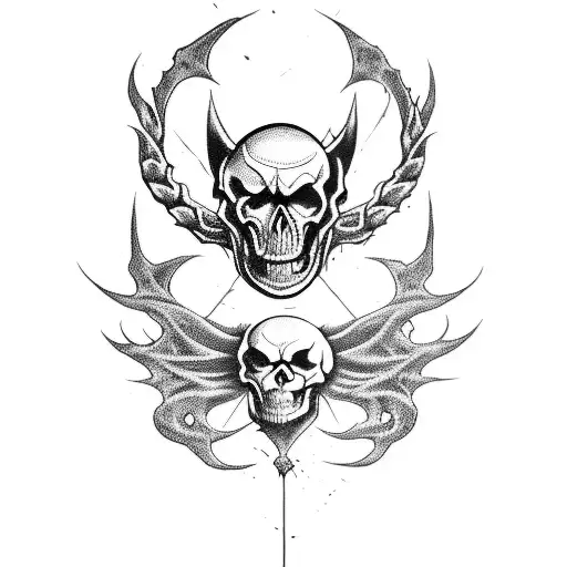 Dark Demon Skull Black