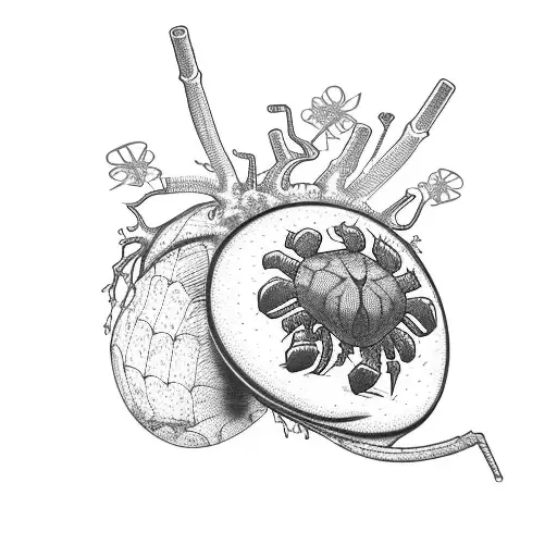 A Heart With Spider Leg And Hihanbana Flower Grow Out Ouf It
