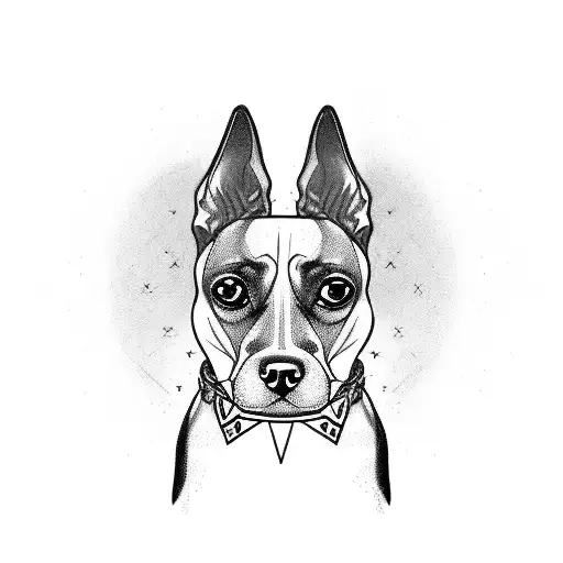 Portrait Of Dog With Pointy Ears And Collar