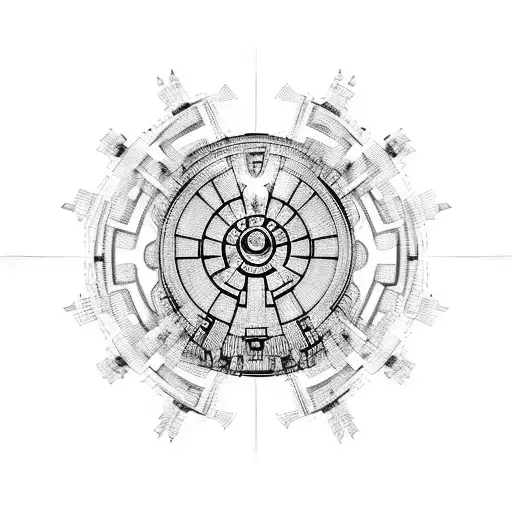 A Cybernetic Spine With Circuitry Patterns Forming Iconic Star Wars Symbols