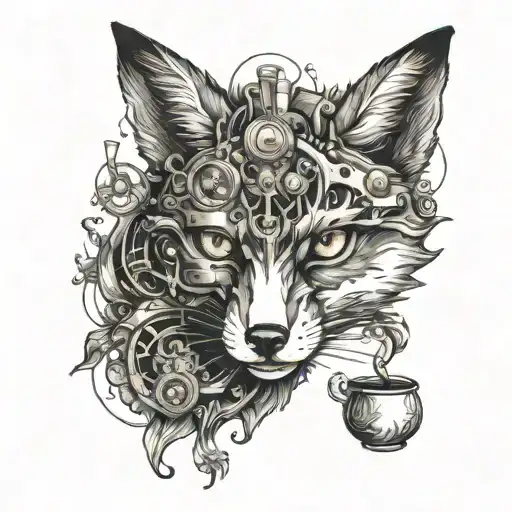 A Mechanical Fox With Coffee Bean Eyes And A Steam Spout Tail