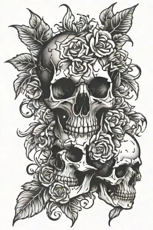 Splitting Skull With Flowers