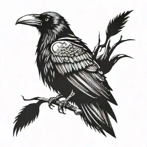 Demonic Crow With Hooded Rider Leaving A Trail