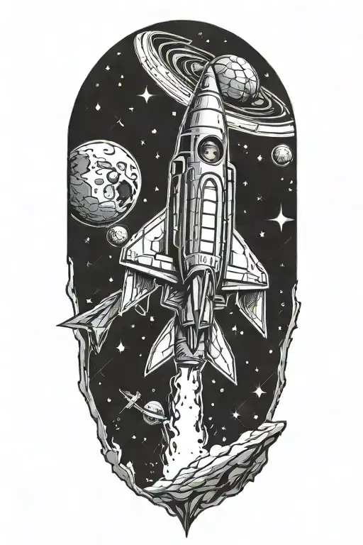 Rocket Ship And Alien