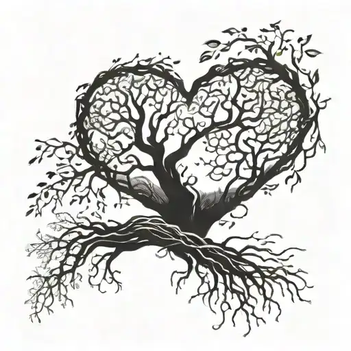 A Heart-shaped Tree With Roots And Branches Symbolizing The Connection Between You And Your Parents