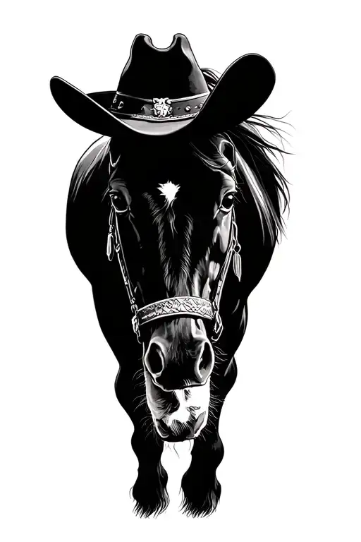 Western Cowboz Hat And Horse
