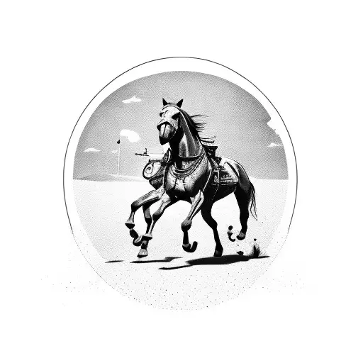 Horse Chase With Cowboy Skeletons