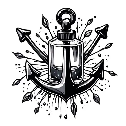 Nail Polish Bottle And Anchor