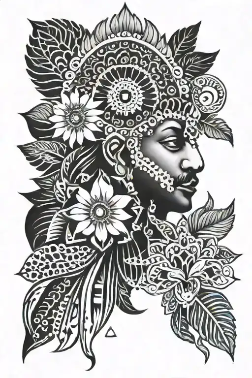 Indian Traditional Style Tattoo Featuring