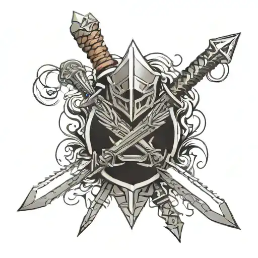 Attack On Titan Scout Regiment Symbol With Attack On Titan Swords Behind It