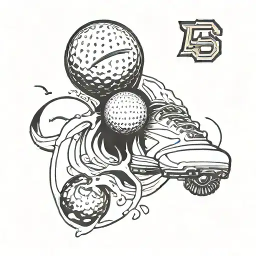 A Golf Ball Breaking Through A Chargers Football Symbol