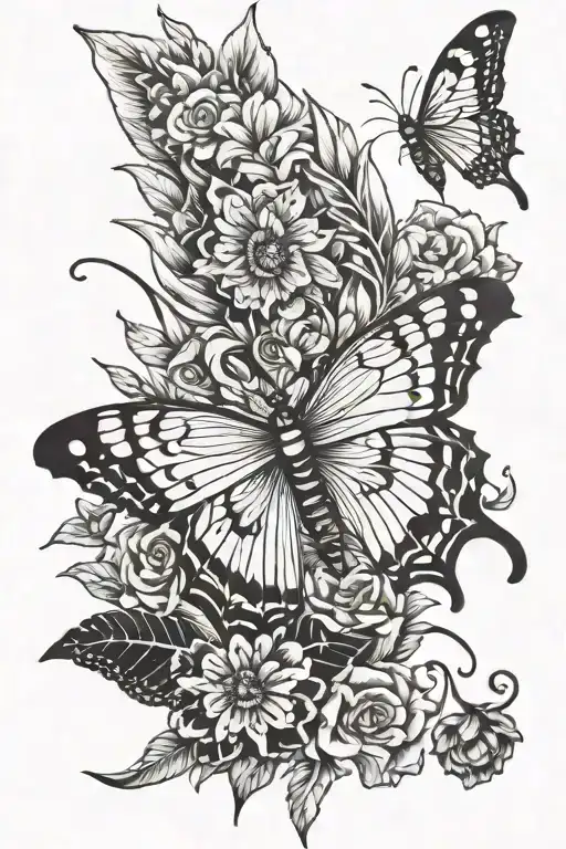 Dagger Going Through Butterfly