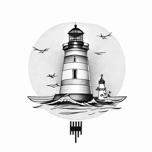 Lighthouse Surrounded By Water