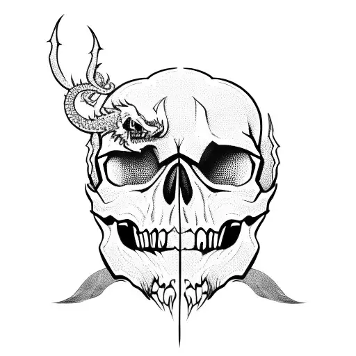 Skull With Dragon Helmet