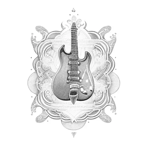 Guitar With Intricate Sound Waves