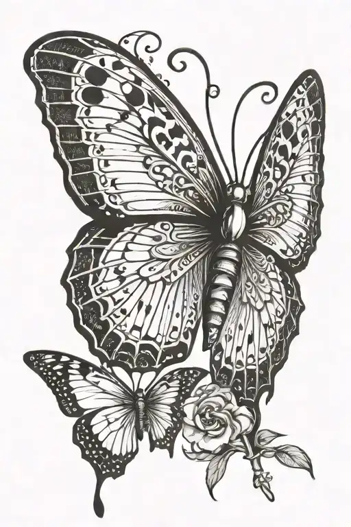 Butterfly Pierced By Dagger