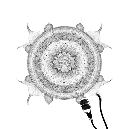 Baby Angels With Mandala And Microphone