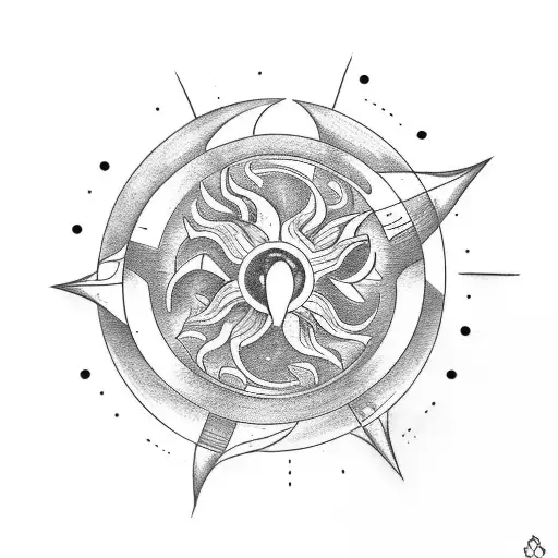 Rune With Sun And Moon