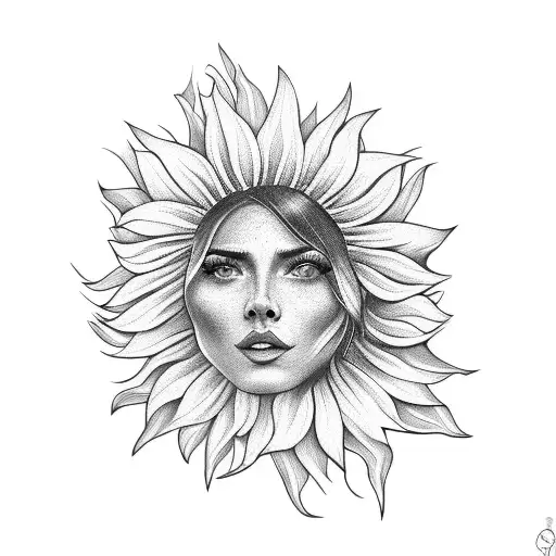 Sunflower Woman Face