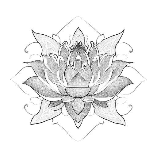 Lotus Tile With Ghibli Flowers