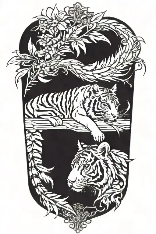 Tiger With Feathers Dangling