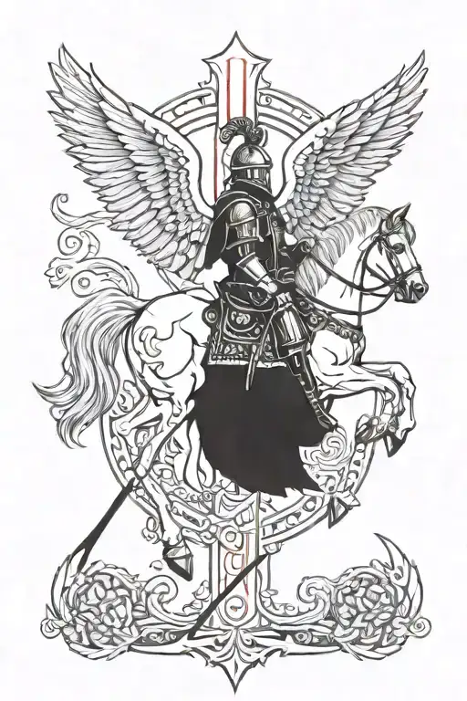 Polish Winged Hussar Catholic Cross