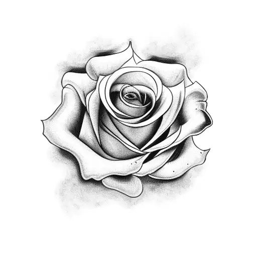 A Blackwork Tattoo Of A Rose Morphing Into A Smoking Gun